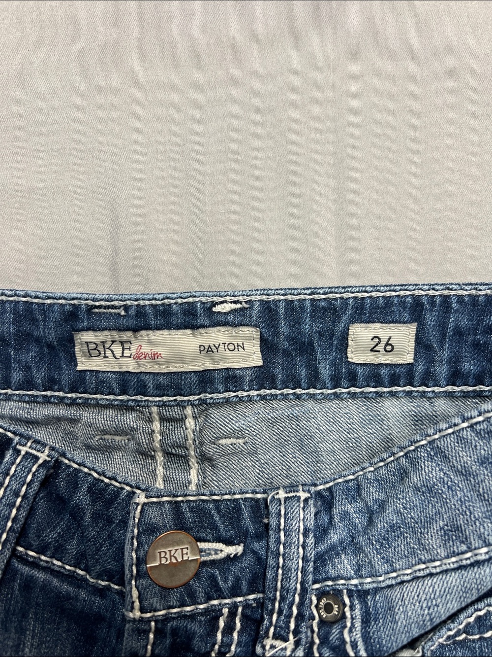 BKE Women's Distressed Blue Denim Jean Shorts0840-a1 - Picture 3 of 6